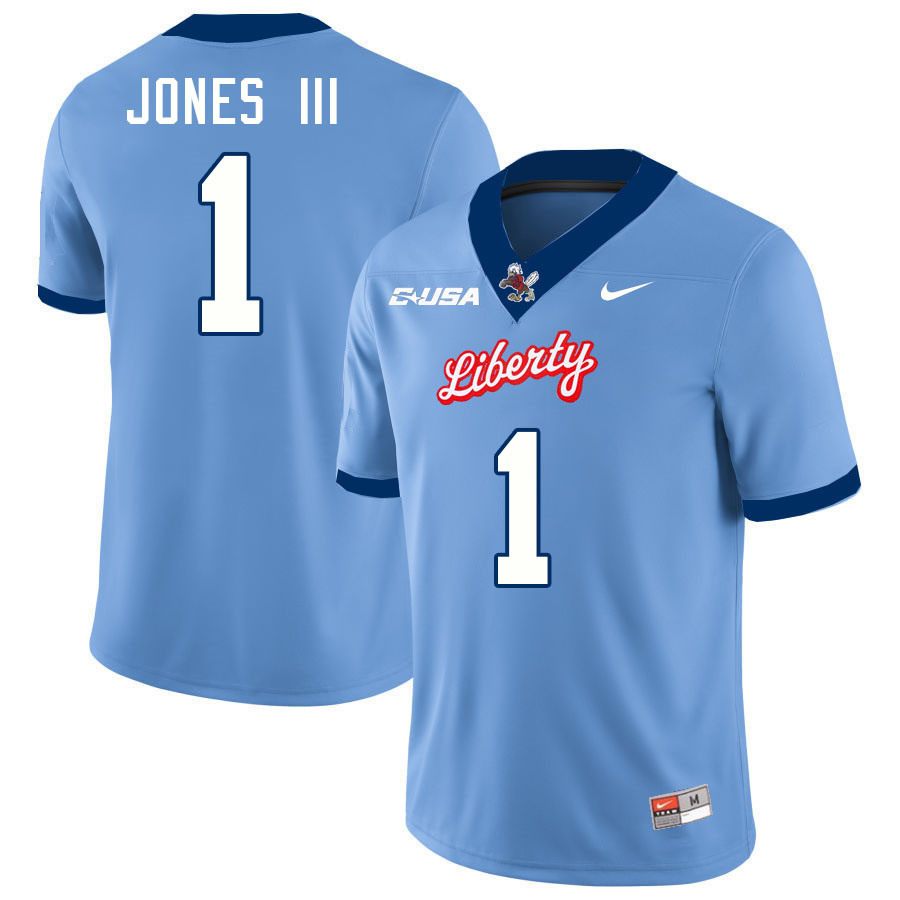 Liberty Flames #1 Larry Jones III College Football Jerseys Stitched-Light Blue